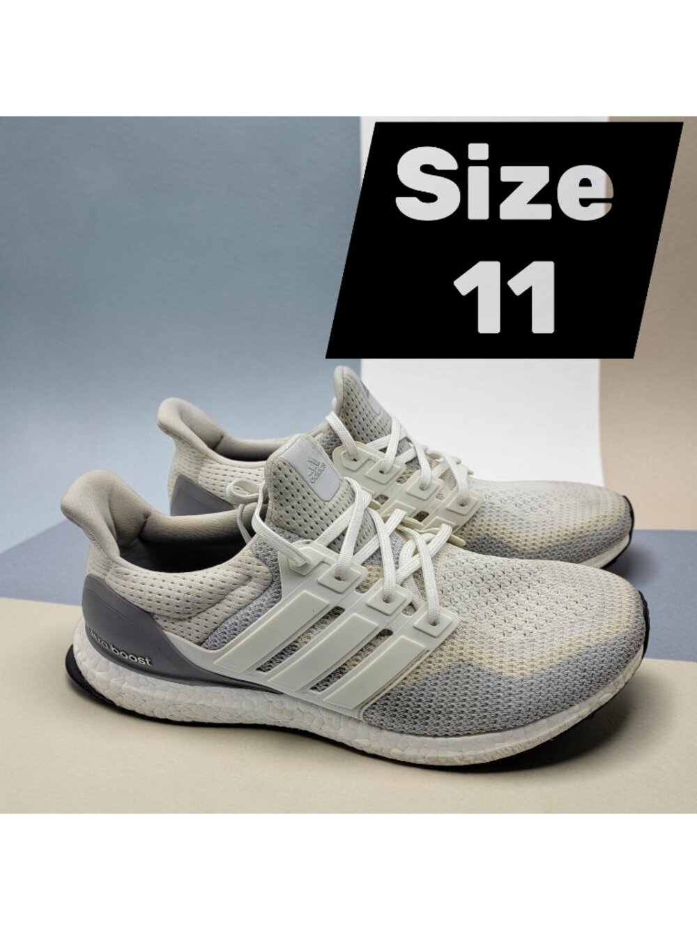 Adidas UltraBoost 2.0 White Gray Cream Gradient Men's Size 11